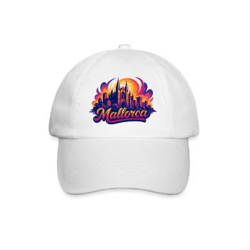 Mallorca Skyline – Epic Colorful Silhouette - Baseball Cap - white/white - Front