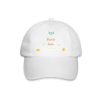 Partir loin — voyage - Casquette classique - blanc/blanc - Devant