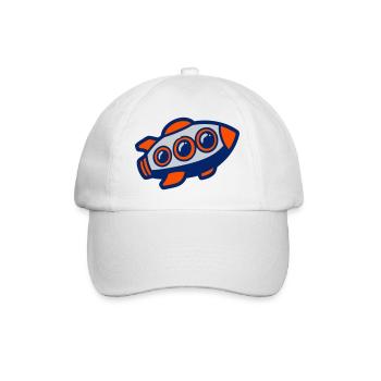 Space Rocket Illustration - Baseball Cap - white/white - Front