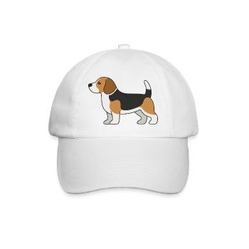 Beagle Color Block Illustration - Baseball Cap - white/white - Front