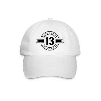 13_zahl - Baseball Cap - white/white - Front