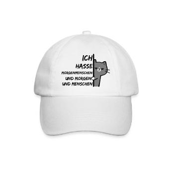 ICH HASSE MORGENMENSCHEN UND MORGEN UND MENSCHEN - Baseballkappe - Weiß/Weiß - Vorne