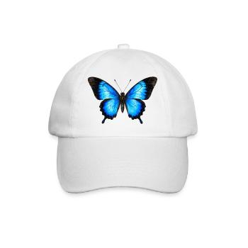 Ulysses Butterfly Papilio ulysses Aquarell-Stil - Baseballkappe - Weiß/Weiß - Vorne