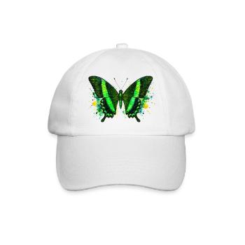 Smaragdschwalbenschwanz Papilio palinurus Schmetterling - Baseballkappe - Weiß/Weiß - Vorne