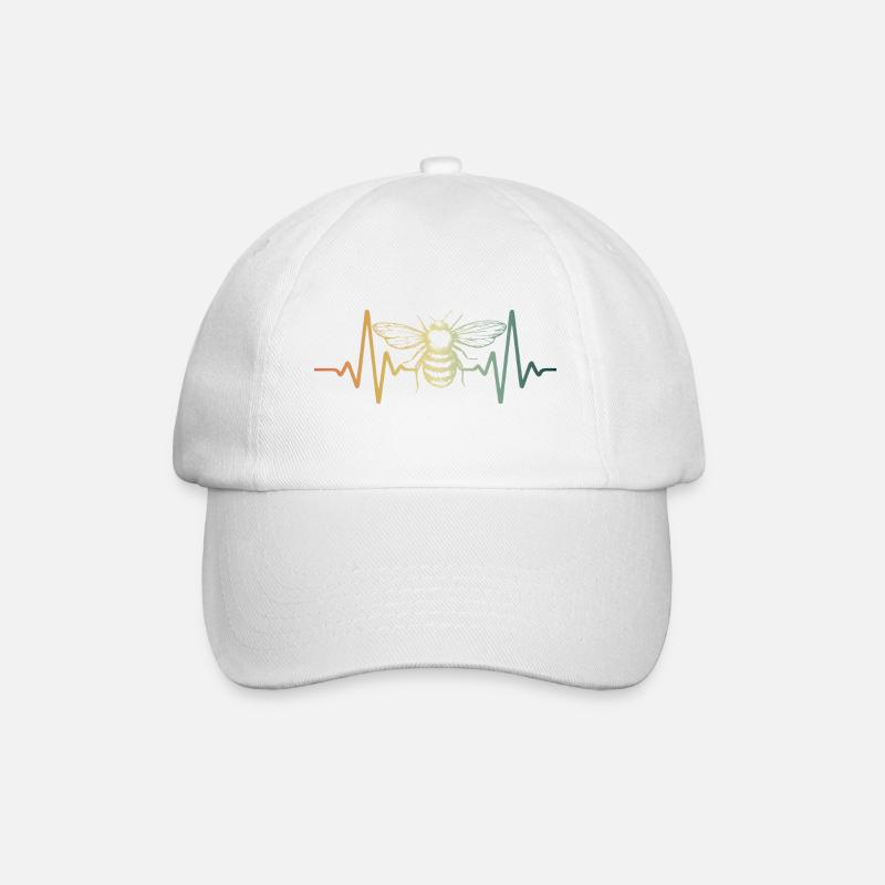 Heartbee beekeeper pulse bee - Baseball Cap - white/white