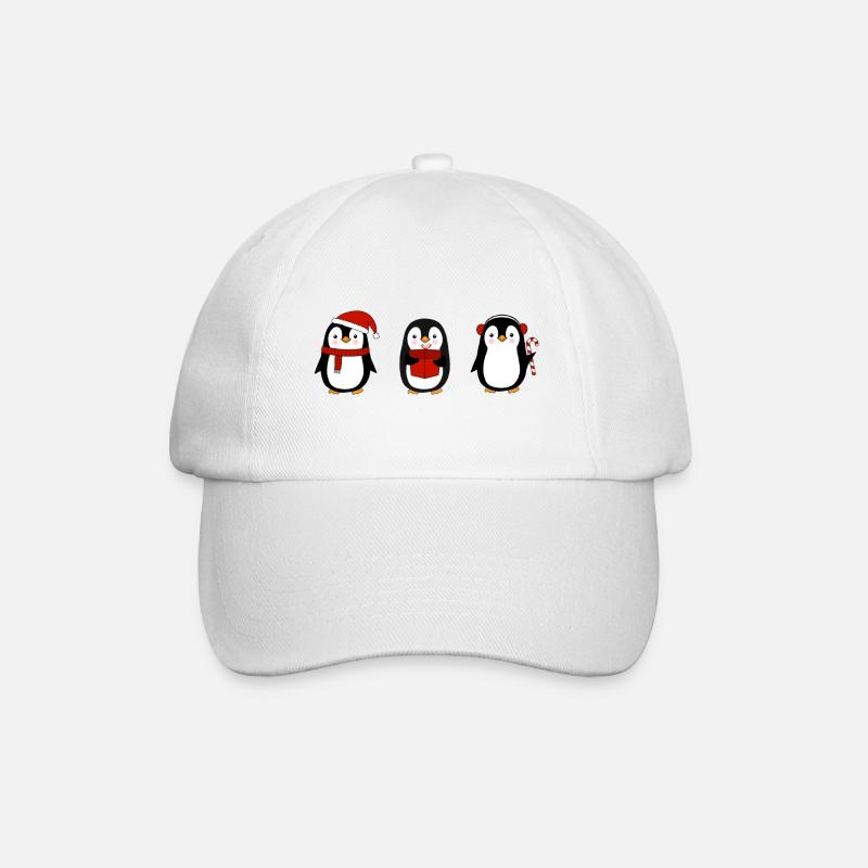 Weihnachten süße Pinguine Team Geschenk - Baseballkappe - Weiß/Weiß