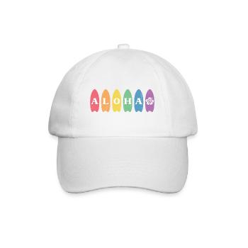 Rainbow Aloha Surfboard Hawaii Summer - Baseball Cap - white/white - Front