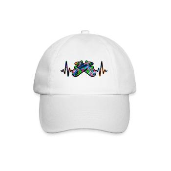 Herzschlag Skater Skateboard Skaten - Baseballkappe - Weiß/Weiß - Vorne