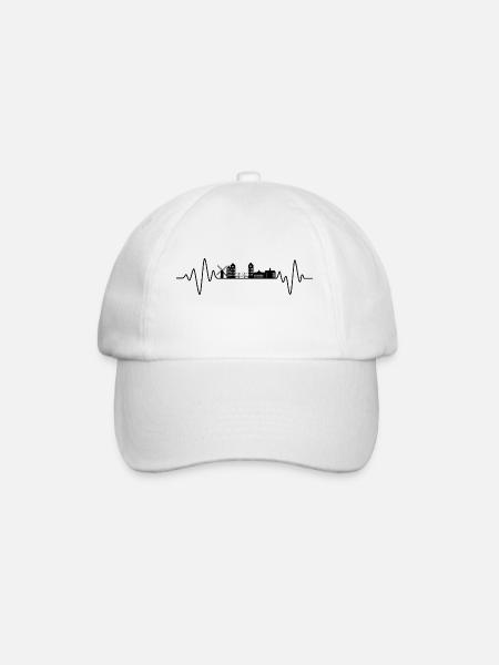 Amsterdam Heartbeat Skyline Amsterdam - Baseball Cap - white/white