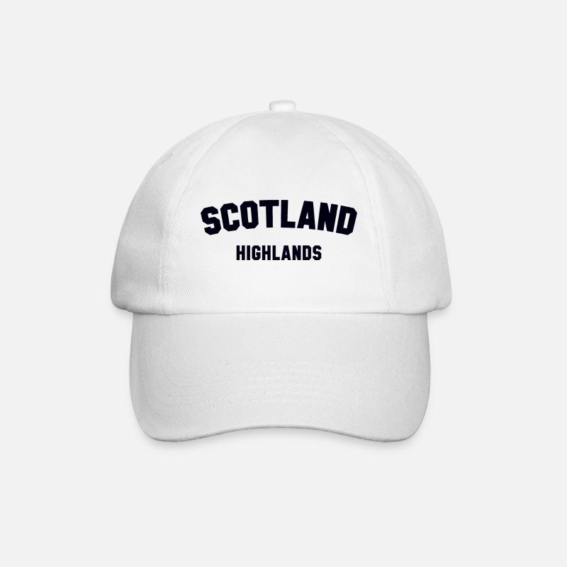 SCOTLAND HIGHLANDS Schottland - Baseballkappe - Weiß/Weiß