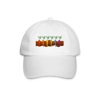 garden organic farmer-love vegetable bed carrot rainbow - Baseball Cap - white/white - Front