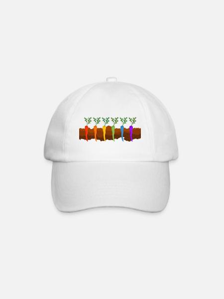jardin bio agriculteur-amour potager lit carotte arc-en-ciel - Casquette classique - blanc/blanc