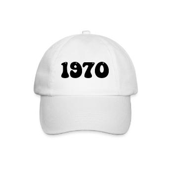 Cadeau d’anniversaire original de 1970 - Casquette classique - blanc/blanc - Devant