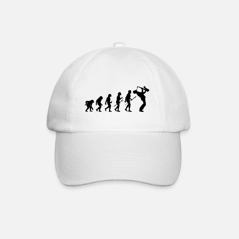 Saxophoniste Saxophoniste Evolution Drôle - Casquette classique - blanc/blanc