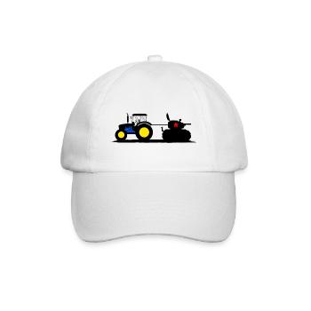 Tractor Harvest Time Farmer Thanksgiving Tractor Driver - Baseball Cap - white/white - Front