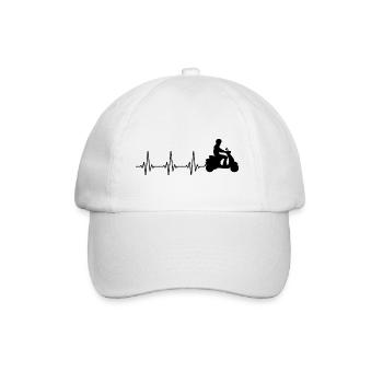 Scooter Rider Scootering Motorcycle Heartbeat - Baseball Cap - white/white - Front