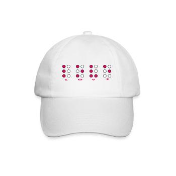blindenschrift blind love liebe - Baseballkappe - Weiß/Weiß - Vorne