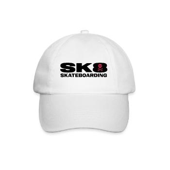 skater sk8 slateboard halfpipe skateboarder - Baseball Cap - white/white - Front