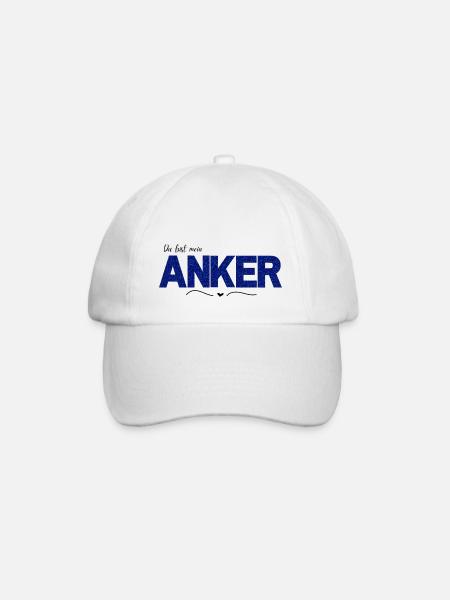 Du bist mein Anker Liebe - Baseballkappe - Weiß/Weiß