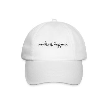 make it happen Motivation Motto - Baseballkappe - Weiß/Weiß - Vorne