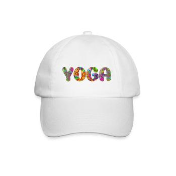 Yoga, Flowers, Power, Meditation - Baseballkappe - Weiß/Weiß - Vorne