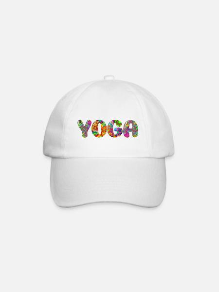 Yoga, Flowers, Power, Meditation - Baseballkappe - Weiß/Weiß