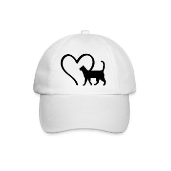 Katzen Herz Katzenliebhaber - Baseballkappe - Weiß/Weiß - Vorne