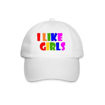 I like girls - Baseballkappe - Weiß/Weiß - Vorne