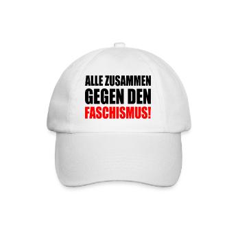 alle zusammen gegen den faschismus - Baseballkappe - Weiß/Weiß - Vorne