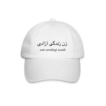Zan Zendegi Azadi - Woman Life Freedom - Baseballkappe - Weiß/Weiß - Vorne