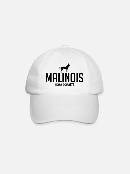 MALINOIS was sonst Hundespruch Wilsigns - Baseballkappe - Weiß/Weiß