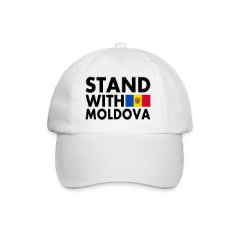 Stand with moldova - Baseballkappe - Weiß/Weiß - Vorne