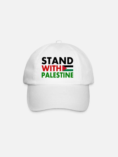 Stand with palestine - Baseball Cap - white/white