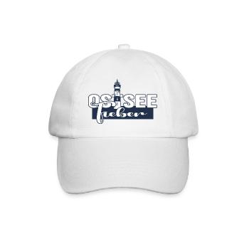ostsee strandfeeling sommer-vibes rügen seekrank - Baseballkappe - Weiß/Weiß - Vorne