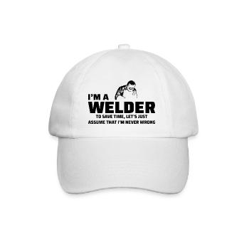 Schweißschweißer Metallbau Eisenarbeiter - Baseballkappe - Weiß/Weiß - Vorne