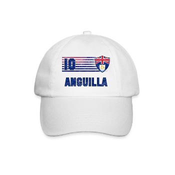 Anguilla Fußball Mannschaft - Baseballkappe - Weiß/Weiß - Vorne