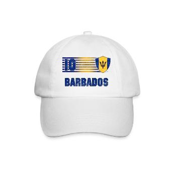 Barbados Fußball Mannschaft - Baseballkappe - Weiß/Weiß - Vorne