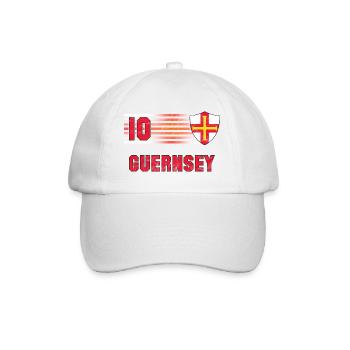 Guernsey Fußball Mannschaft - Baseballkappe - Weiß/Weiß - Vorne