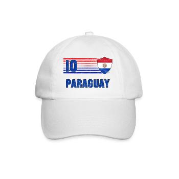 Paraguay Fußball Mannschaft - Baseballkappe - Weiß/Weiß - Vorne