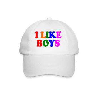 I like boys - Baseballkappe - Weiß/Weiß - Vorne