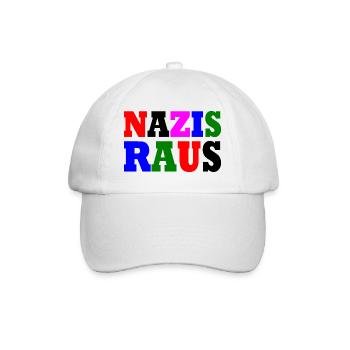 Nazis raus - Baseballkappe - Weiß/Weiß - Vorne