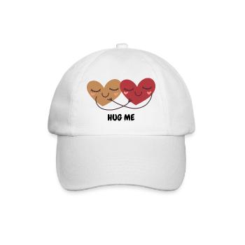 Two cuddling hearts hug - Baseball Cap - white/white - Front