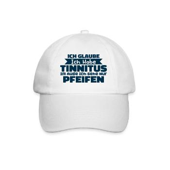 Ich Glaube Ich Habe Tinnitus Im Auge - Baseballkappe - Weiß/Weiß - Vorne