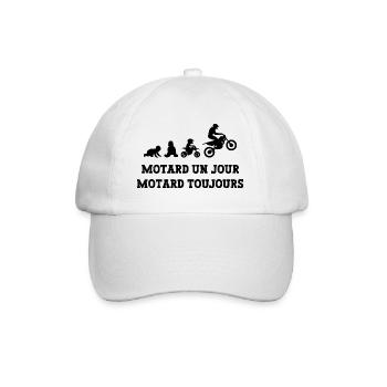 motard un jour motard toujours - Casquette classique - blanc/blanc - Devant