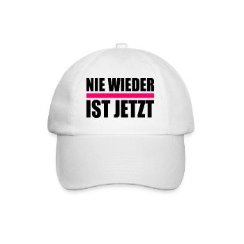 Nie wieder ist jetzt - Baseballkappe - Weiß/Weiß - Vorne