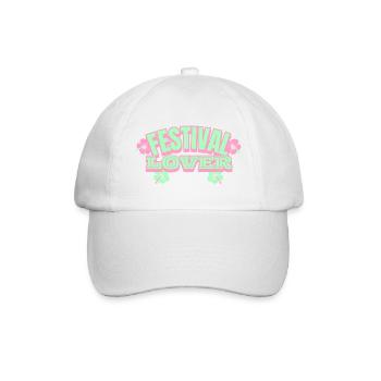 Festival Lover – Pastel Typo with Hibiscus Charm - Baseball Cap - white/white - Front
