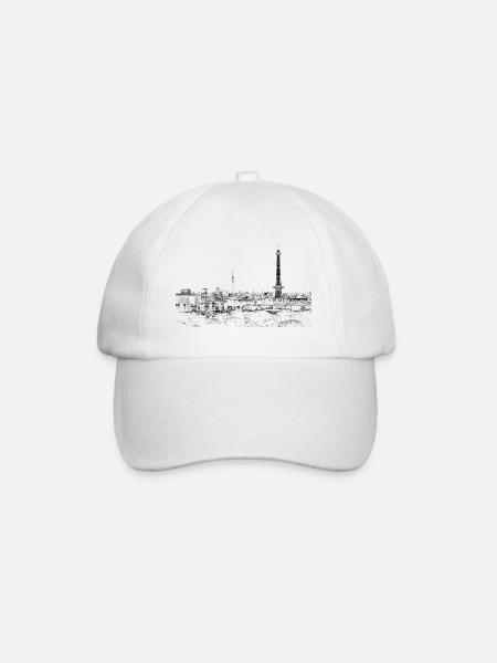 Berliner Skyline - Baseballkappe - Weiß/Weiß