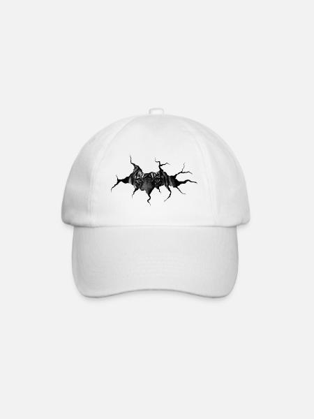 Tigerkopf Tigeraugen Wildkatze Wildtier Geschenk - Baseballkappe - Weiß/Weiß