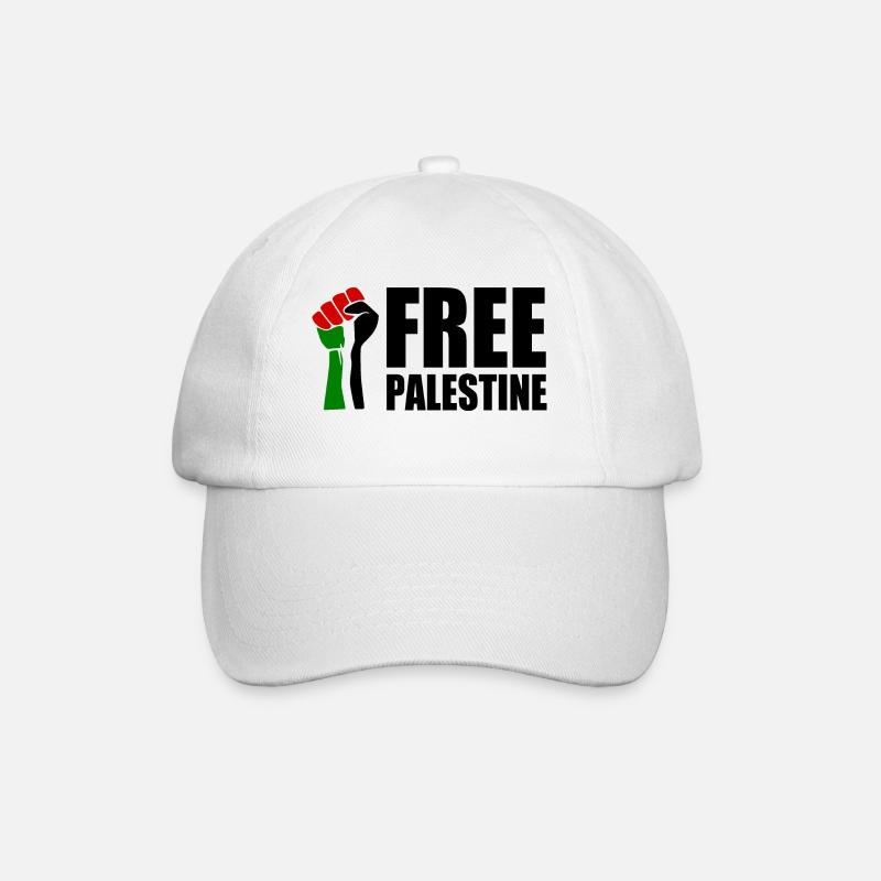 Free palestine - Baseballkappe - Weiß/Weiß