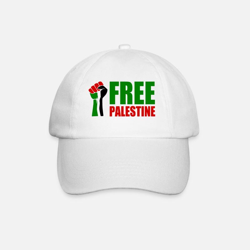 Free palestine - Baseball Cap - white/white